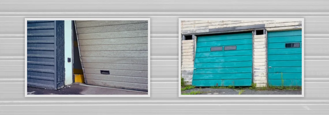 Crooked Aluminum Garage Door Repair in Winnipeg, Manitoba